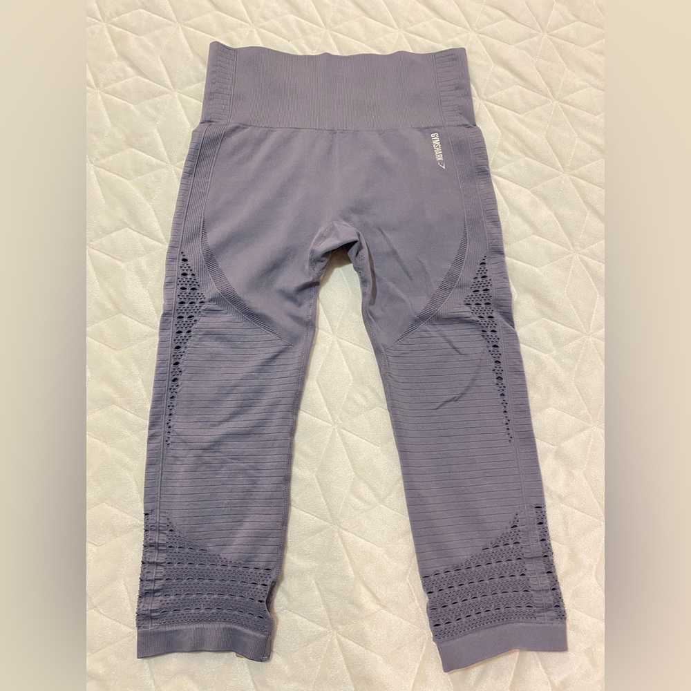 Gymshark Activewear Cropped Leggings Women's Compression Capri size medium gray